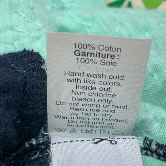 J. Crew Women's Tank Top X-Small Navy Blue Mint Green Sequins Sleeveless - Picture 9 of 9